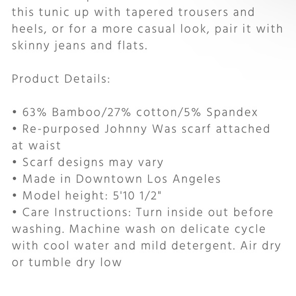 Johnny Was Calme’ Flawed But Functional Muscle Tee Tunic XS Black - Picture 10 of 11